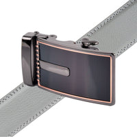 Men's Genuine Leather Sliding Buckle Ratchet Belt MGLBB15 - Bundle Bus