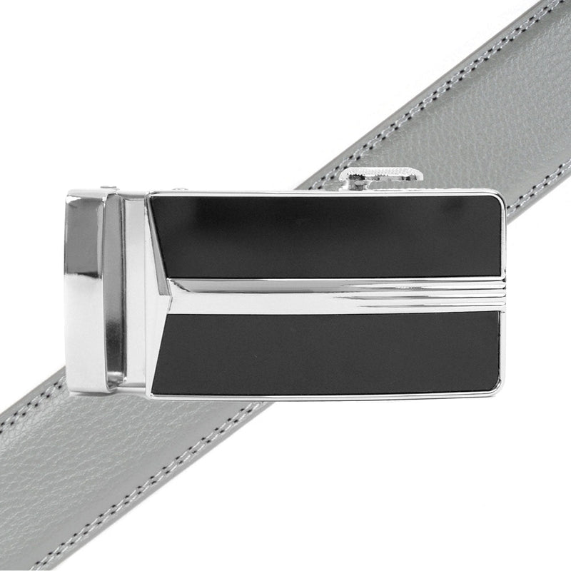 Men's Genuine Leather Sliding Buckle Ratchet Belt - MGLBB18 - Bundle Bus