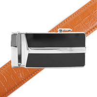 Men's Genuine Leather Sliding Buckle Ratchet Belt - MGLBB18 - Bundle Bus