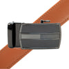 Men's Genuine Leather Sliding Buckle Ratchet Belt MGLBB19 - Bundle Bus