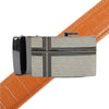 Men's Genuine Leather Sliding Buckle Ratchet Belt MGLBB26 - Bundle Bus