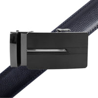 Men's Genuine Leather Sliding Buckle Ratchet Belt MGLBB27 - Bundle Bus