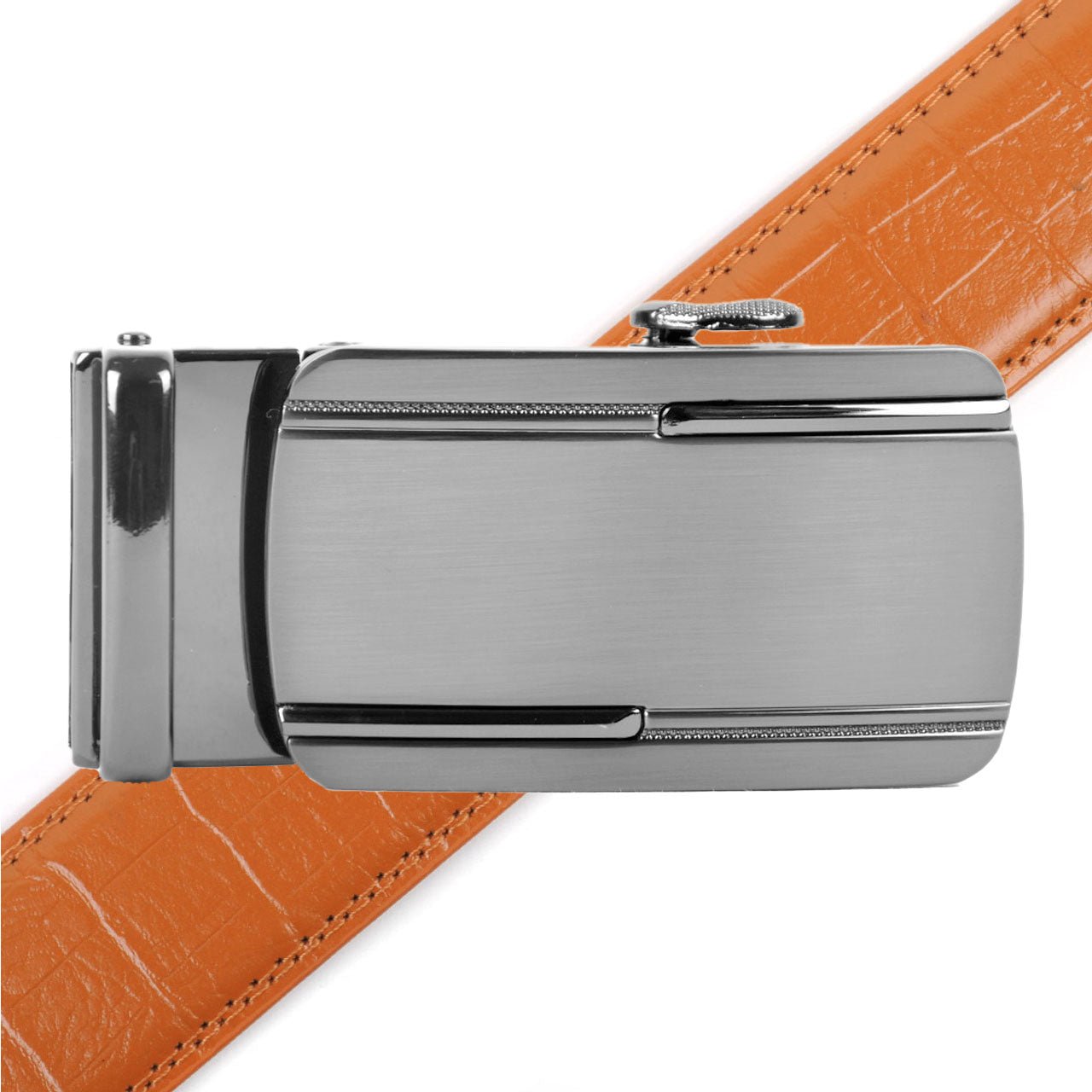 Men's Genuine Leather Sliding Buckle Ratchet Belt- MGLBB28 - Bundle Bus