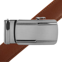 Men's Genuine Leather Sliding Buckle Ratchet Belt- MGLBB28 - Bundle Bus