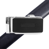 Men's Genuine Leather Sliding Buckle Ratchet Belt MGLBB29 - Bundle Bus