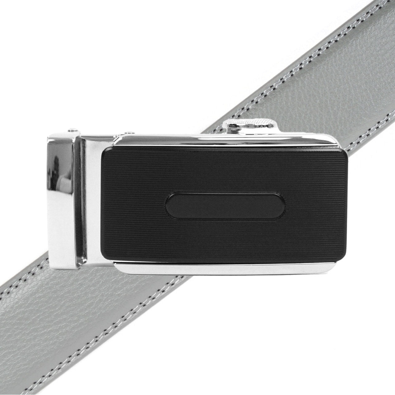 Men's Genuine Leather Sliding Buckle Ratchet Belt MGLBB29 - Bundle Bus