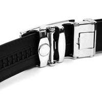 Men's Genuine Leather Sliding Buckle Ratchet Belt MGLBB3 - Bundle Bus