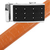 Men's Genuine Leather Sliding Buckle Ratchet Belt MGLBB3 - Bundle Bus