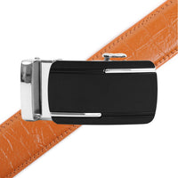 Men's Genuine Leather Sliding Buckle Ratchet Belt MGLBB30 - Bundle Bus