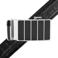 Men's Genuine Leather Sliding Buckle Ratchet Belt MGLBB31 - Bundle Bus