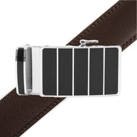 Men's Genuine Leather Sliding Buckle Ratchet Belt MGLBB31 - Bundle Bus