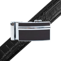 Men's Genuine Leather Sliding Buckle Ratchet Belt MGLBB32 - Bundle Bus