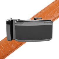 Men's Genuine Leather Sliding Buckle Ratchet Belt MGLBB33 - Bundle Bus