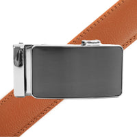 Men's Genuine Leather Sliding Buckle Ratchet Belt MGLBB34 - Bundle Bus