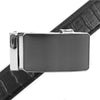 Men's Genuine Leather Sliding Buckle Ratchet Belt MGLBB34 - Bundle Bus