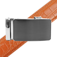 Men's Genuine Leather Sliding Buckle Ratchet Belt MGLBB34 - Bundle Bus