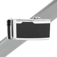 Men's Genuine Leather Sliding Buckle Ratchet Belt MGLBB36 - Bundle Bus