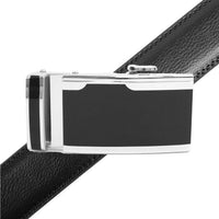 Men's Genuine Leather Sliding Buckle Ratchet Belt MGLBB36 - Bundle Bus