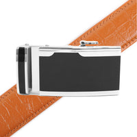 Men's Genuine Leather Sliding Buckle Ratchet Belt MGLBB36 - Bundle Bus