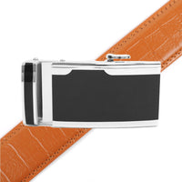 Men's Genuine Leather Sliding Buckle Ratchet Belt MGLBB36 - Bundle Bus