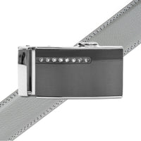 Men's Genuine Leather Sliding Buckle Ratchet Belt MGLBB37 - Bundle Bus