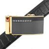 Men's Genuine Leather Sliding Buckle Ratchet Belt MGLBB38 - Bundle Bus