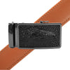 Men's Genuine Leather Sliding Buckle Ratchet Belt MGLBB40 - Bundle Bus