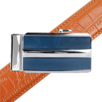 Men's Genuine Leather Sliding Buckle Ratchet Belt MGLBB41 - Bundle Bus