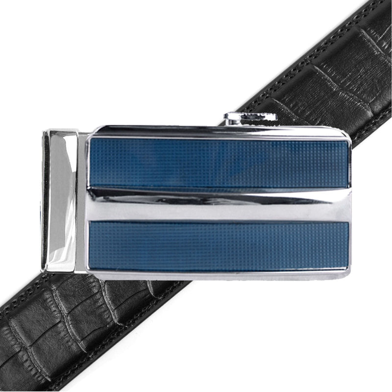 Men's Genuine Leather Sliding Buckle Ratchet Belt MGLBB41 - Bundle Bus