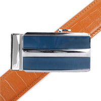 Men's Genuine Leather Sliding Buckle Ratchet Belt MGLBB41 - Bundle Bus