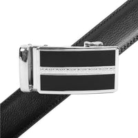 Men's Genuine Leather Sliding Buckle Ratchet Belt MGLBB43 - Bundle Bus