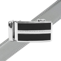 Men's Genuine Leather Sliding Buckle Ratchet Belt MGLBB43 - Bundle Bus