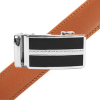 Men's Genuine Leather Sliding Buckle Ratchet Belt MGLBB43 - Bundle Bus