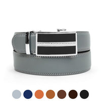 Men's Genuine Leather Sliding Buckle Ratchet Belt MGLBB43 - Bundle Bus