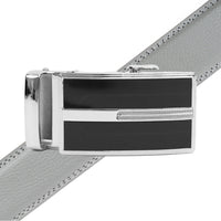 Men's Genuine Leather Sliding Buckle Ratchet Belt MGLBB44 - Bundle Bus