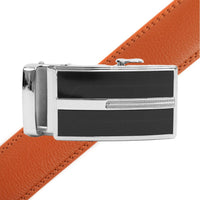 Men's Genuine Leather Sliding Buckle Ratchet Belt MGLBB44 - Bundle Bus