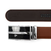 Men's Genuine Leather Sliding Buckle Ratchet Belt MGLBB44 - Bundle Bus