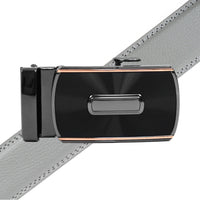 Men's Genuine Leather Sliding Buckle Ratchet Belt MGLBB46 - Bundle Bus