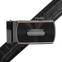 Men's Genuine Leather Sliding Buckle Ratchet Belt MGLBB46 - Bundle Bus