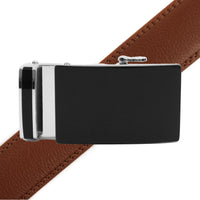 Men's Genuine Leather Sliding Buckle Ratchet Belt MGLBB47 - Bundle Bus