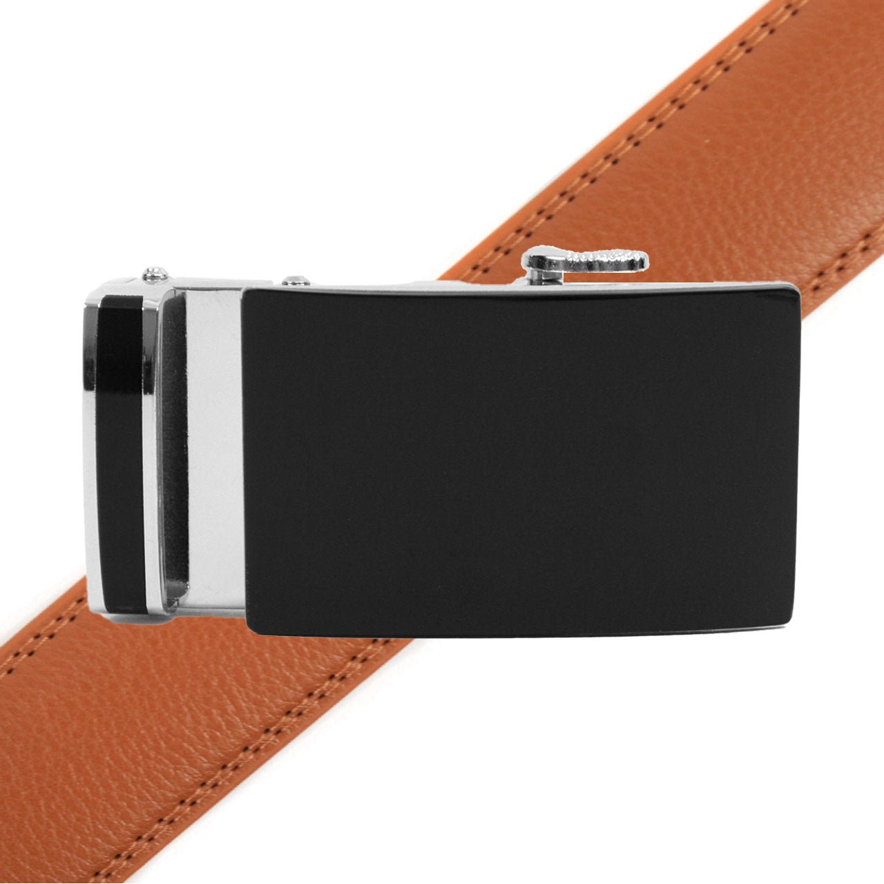 Men's Genuine Leather Sliding Buckle Ratchet Belt MGLBB47 - Bundle Bus