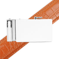 Men's Genuine Leather Sliding Buckle Ratchet Belt MGLBB48 - Bundle Bus