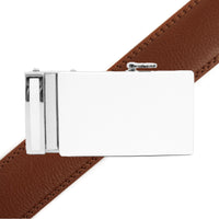 Men's Genuine Leather Sliding Buckle Ratchet Belt MGLBB48 - Bundle Bus