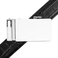 Men's Genuine Leather Sliding Buckle Ratchet Belt MGLBB48 - Bundle Bus