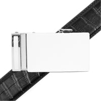 Men's Genuine Leather Sliding Buckle Ratchet Belt MGLBB48 - Bundle Bus