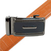 Men's Genuine Leather Sliding Buckle Ratchet Belt - MGLBB49 - Bundle Bus