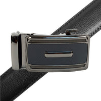 Men's Genuine Leather Sliding Buckle Ratchet Belt - MGLBB49 - Bundle Bus