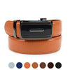 Men's Genuine Leather Sliding Buckle Ratchet Belt - MGLBB49 - Bundle Bus