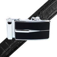 Men's Genuine Leather Sliding Buckle Ratchet Belt - MGLBB51 - Bundle Bus