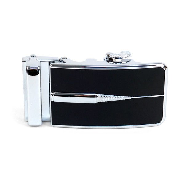 Men's Genuine Leather Sliding Buckle Ratchet Belt - MGLBB51 - Bundle Bus